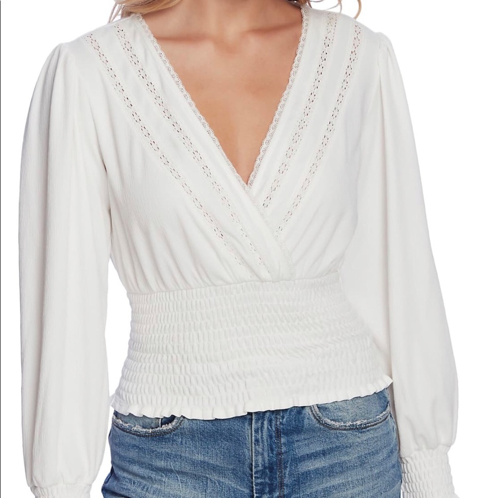 1.State Smocked Waist Top